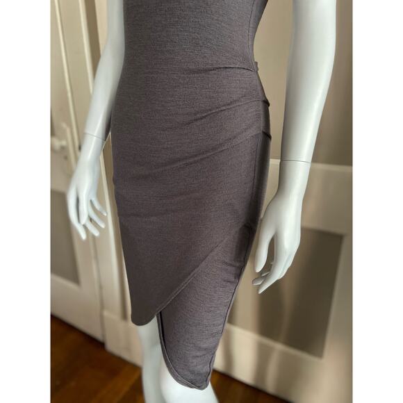 ARITZIA: WILFRED FREE Gray Knit Faux Wrap Dress sz XXS - Picture 3 of 11